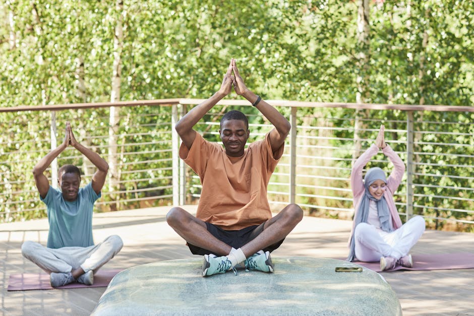 group meditating outdoors - depression retreat near me