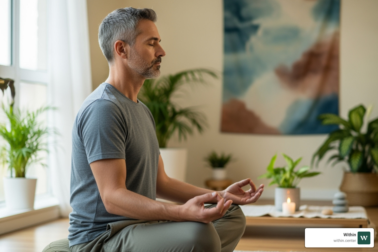 A veteran participating in an alternative therapy like art therapy or mindfulness meditation - retreats for veterans with depression A veteran participating in an alternative therapy like art therapy or mindfulness meditation - retreats for veterans with depression